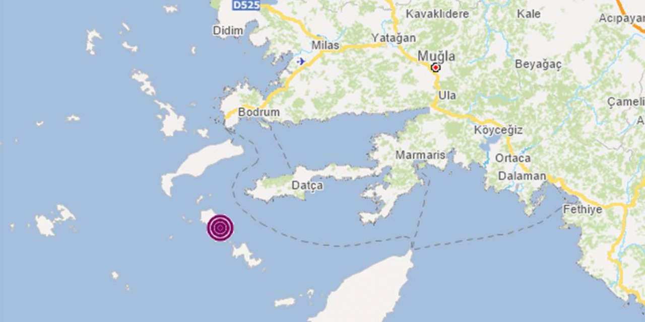 Muğla'da 5,1 büyüklüğünde deprem
