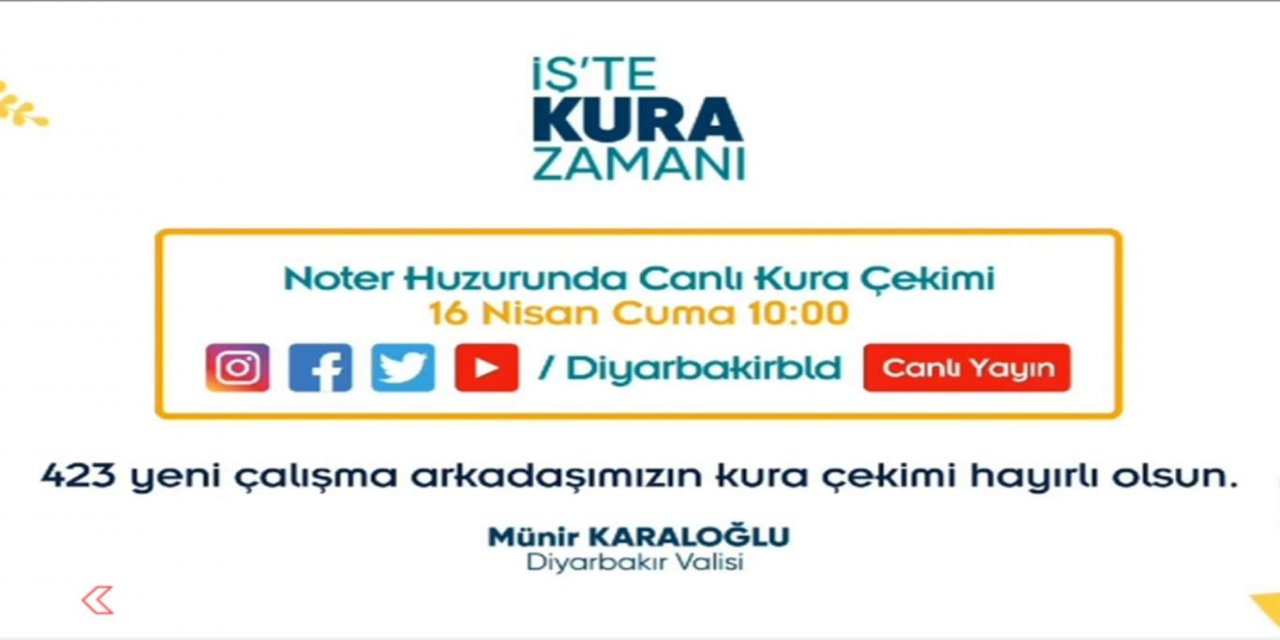 İşe alınacak 423 personelin kuraları cuma günü çekilecek