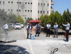 Hastanede yangın tatbikatı
