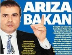 Yeni Şafak'tan Bakan Suat Kılıç'a 'Arıza Bakan' nitelemesi