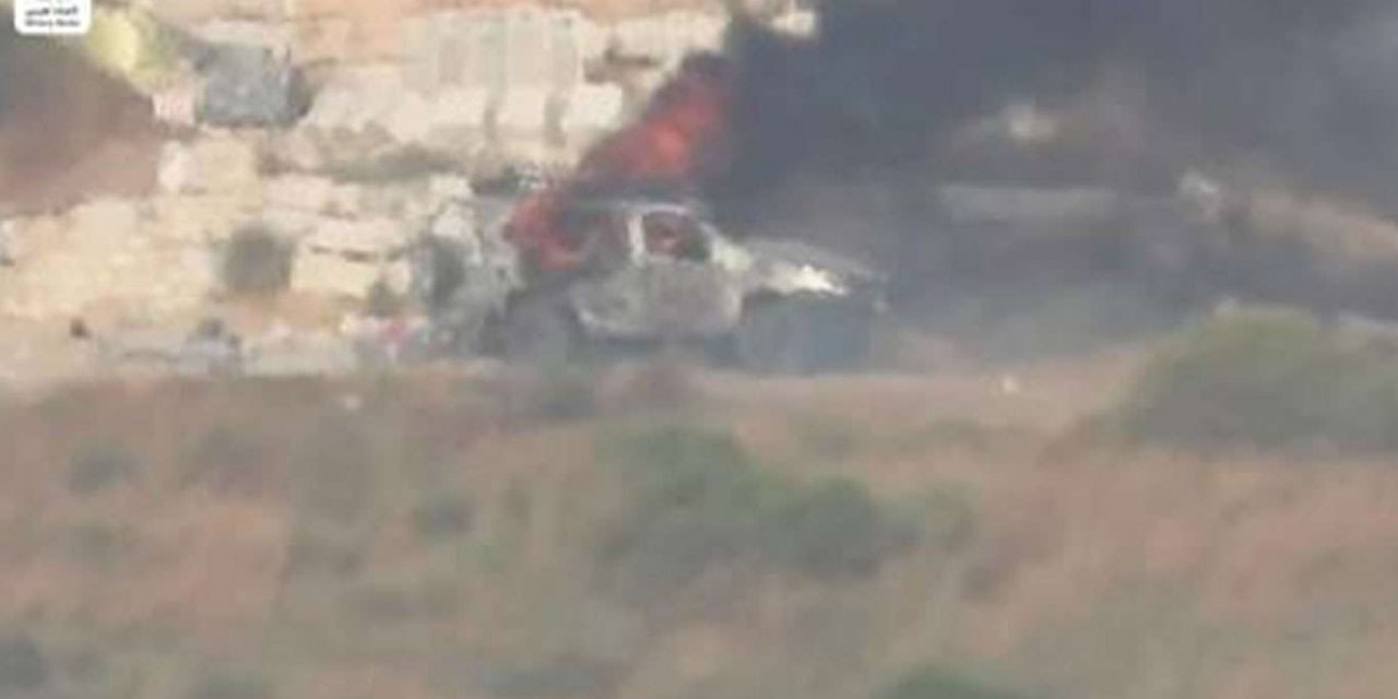 Kudüs Tugayları işgalcilere ait bir askeri aracı füzeyle vurdu