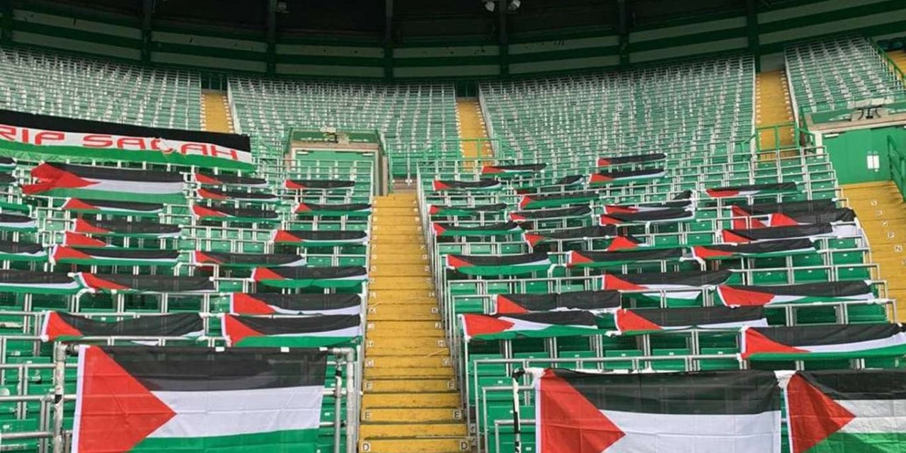 Celtic taraftarlarından Filistin bayraklarını kaldıran yönetime tepki