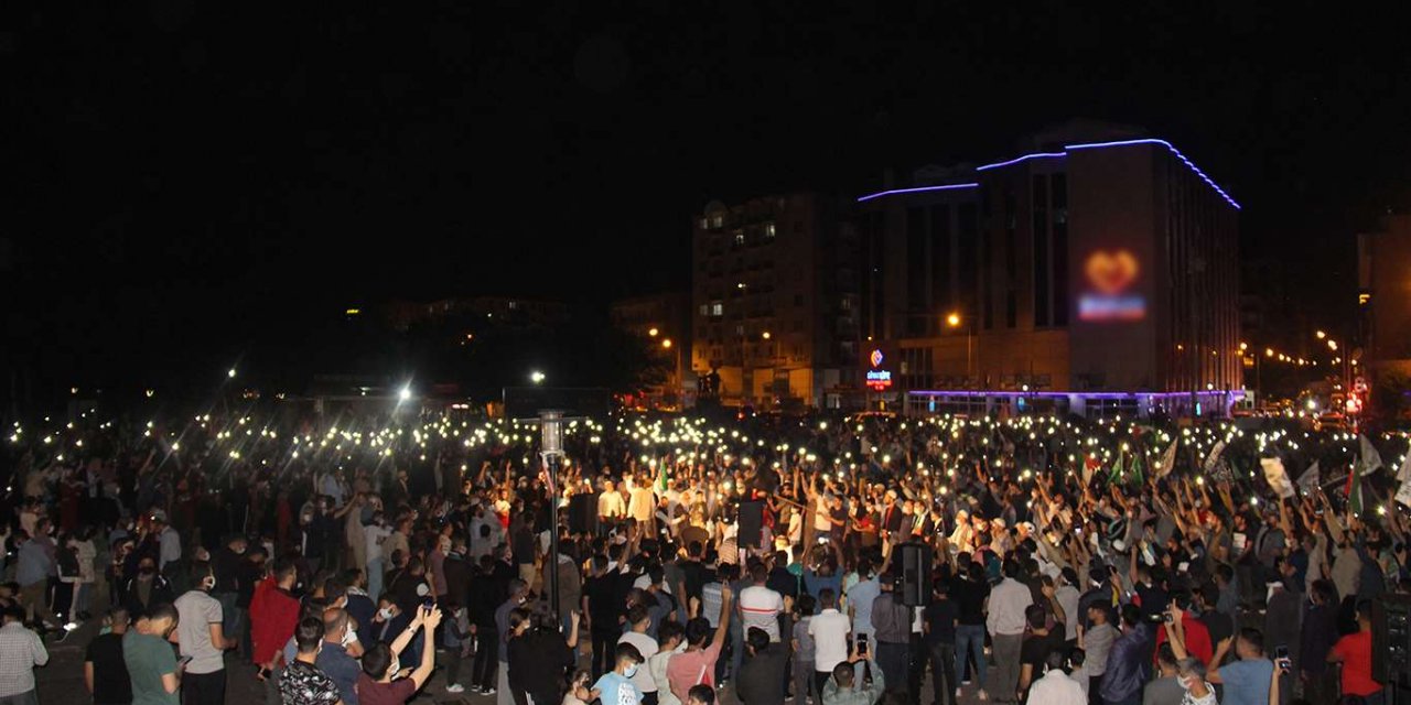 Diyarbakır 3'üncü günde de Mescid-i Aksa için meydanları doldurdu