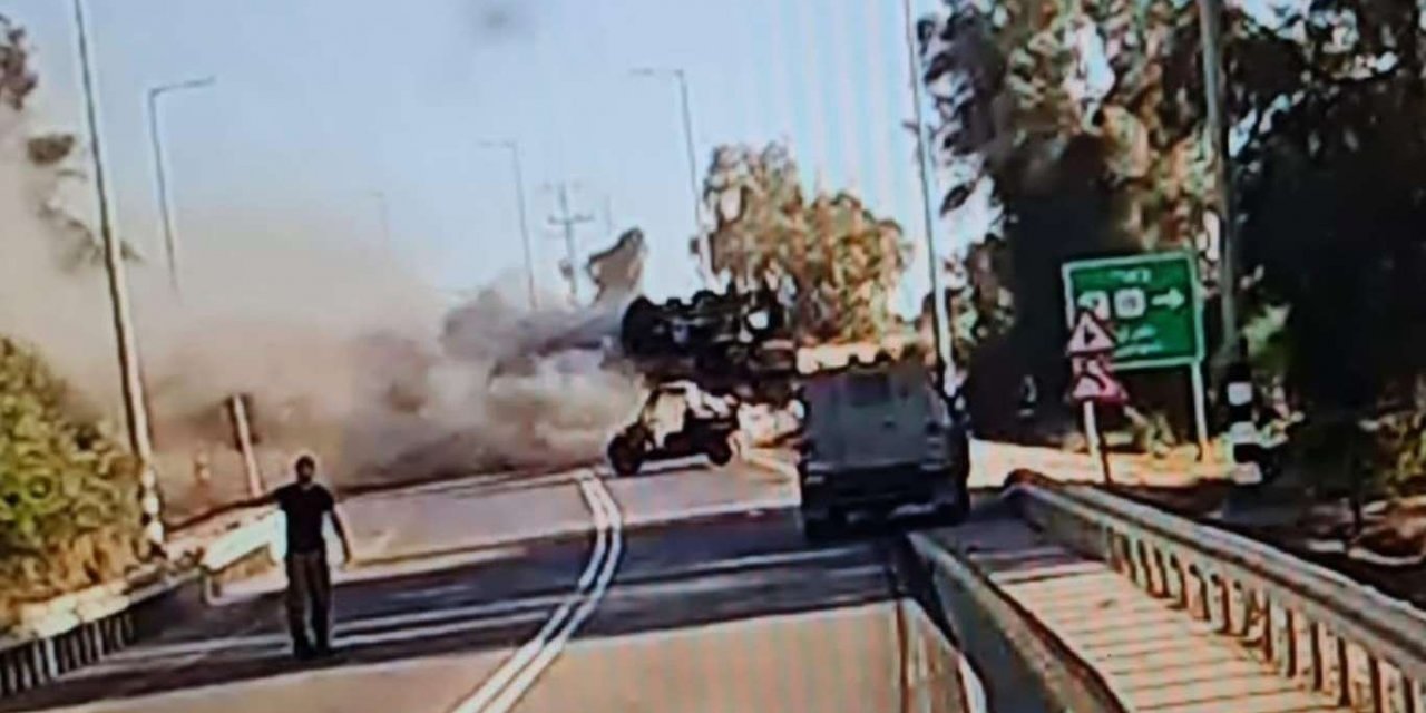 Palestinian rocket lands at zionist army’s truck in retaliation for brutal attacks on Gaza