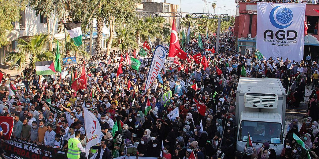 İncirlik Hava Üssü’ne yürüyen STK’lar siyonist işgal rejimini protesto etti