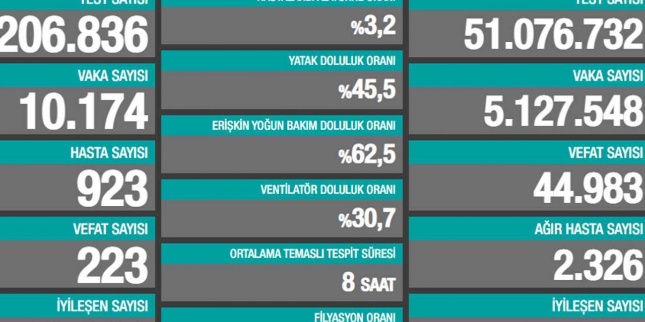 Son 24 saatte 10 bin 174 yeni vaka