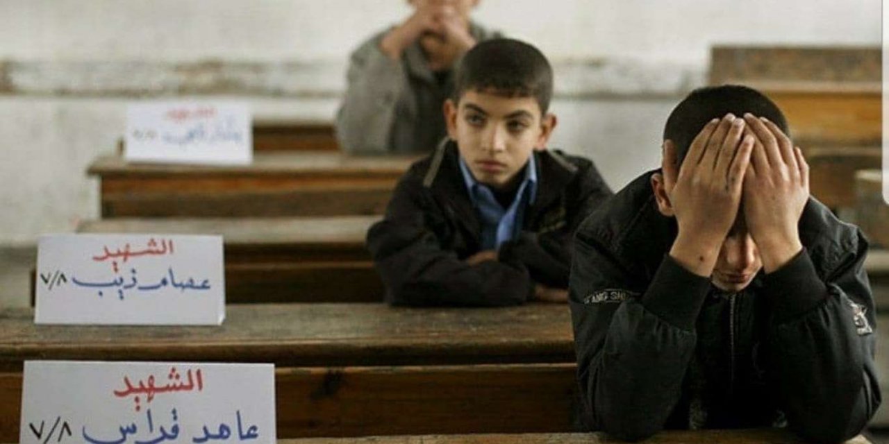 Saldırılarda şehid olan Gazzeli çocukların okul sıraları boş kaldı!