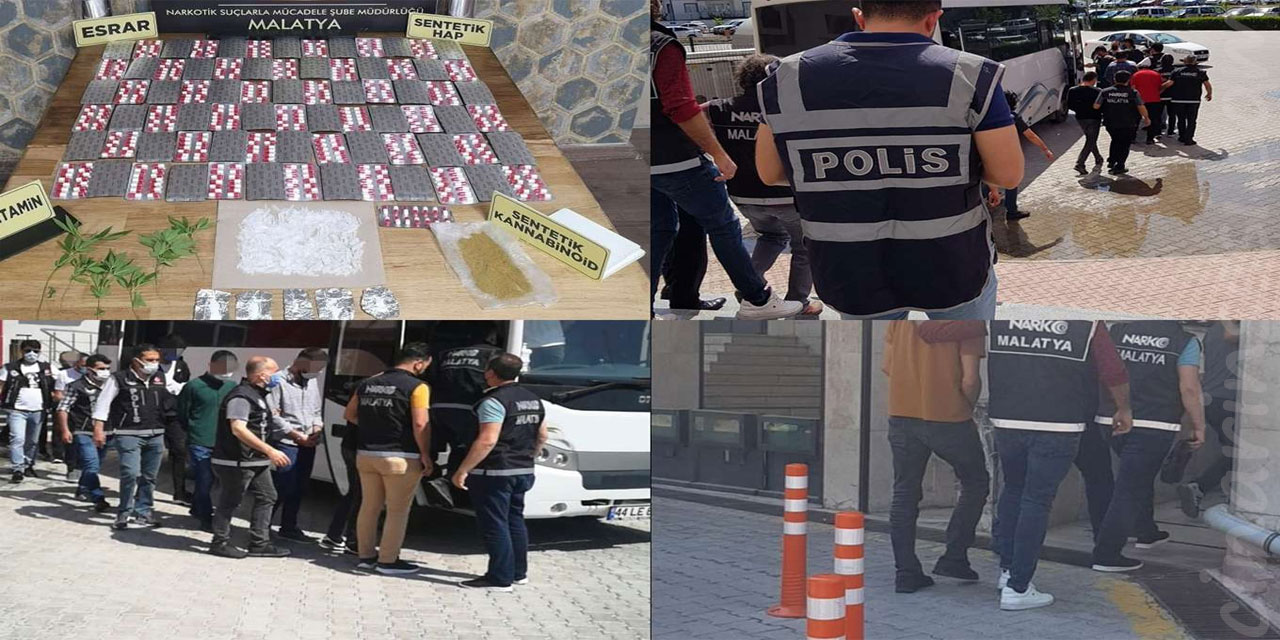Malatya'da uyuşturucu ticaretinden 17 kişi tutuklandı