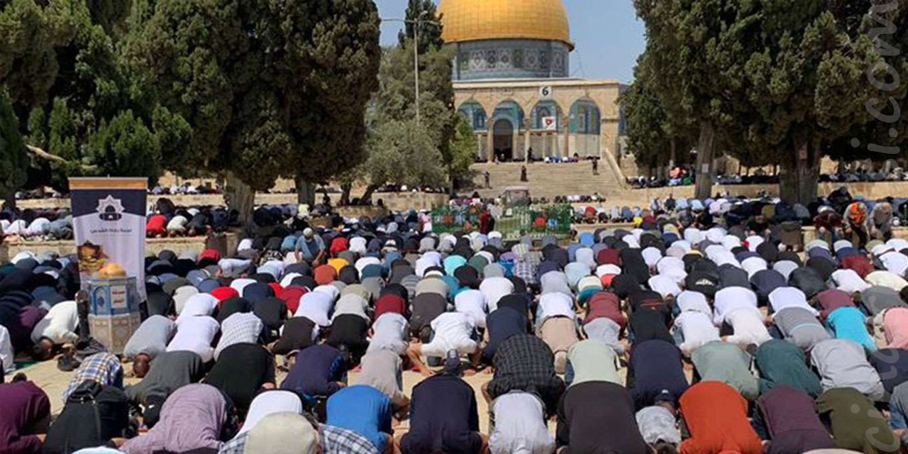 Palestine: Thousands of worshipers attend Friday prayer at the Aqsa Mosque