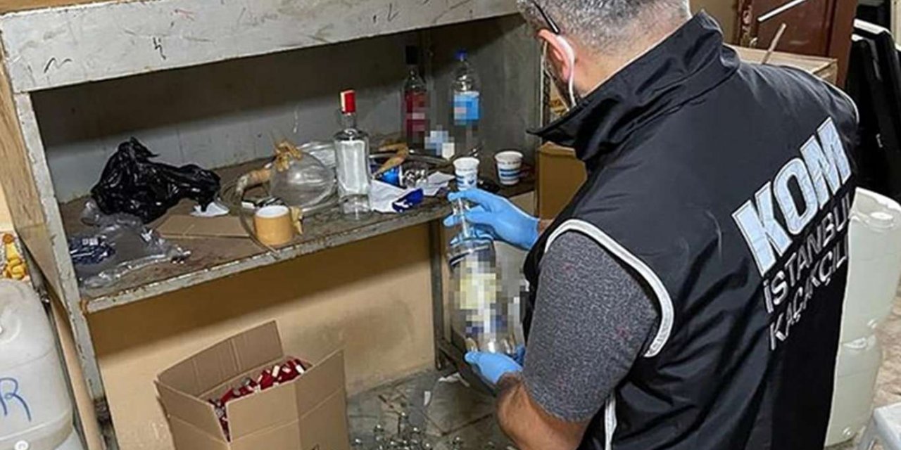 İstanbul'da 2 bin 162 litre sahte içki ele geçirildi