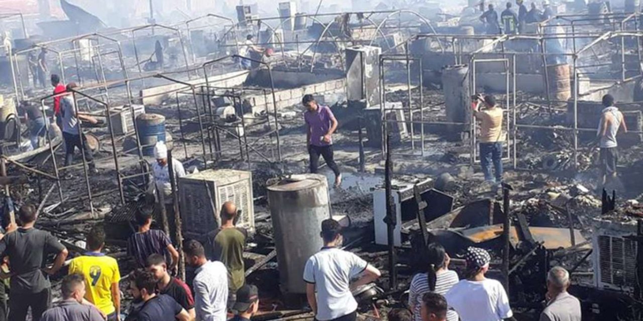 Di Kampa Penaberan a Şaryayê de şewat: Bi sedan kon şewitîn