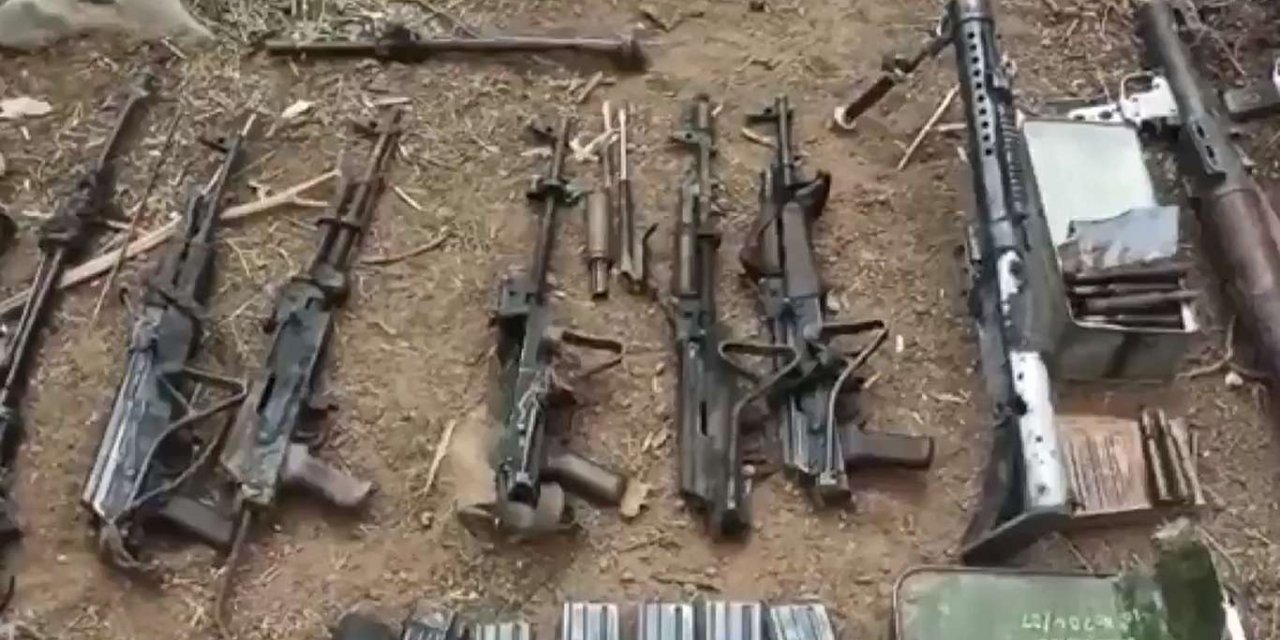 Irak'ta PKK'ye ait çok sayıda silah ve mühimmat ele geçirildi