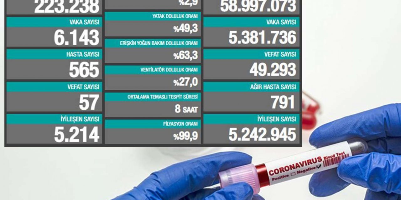 Türkiye'de Coronavirus: Son 24 saatte 55 can kaybı, 6 bin 143 yeni vaka