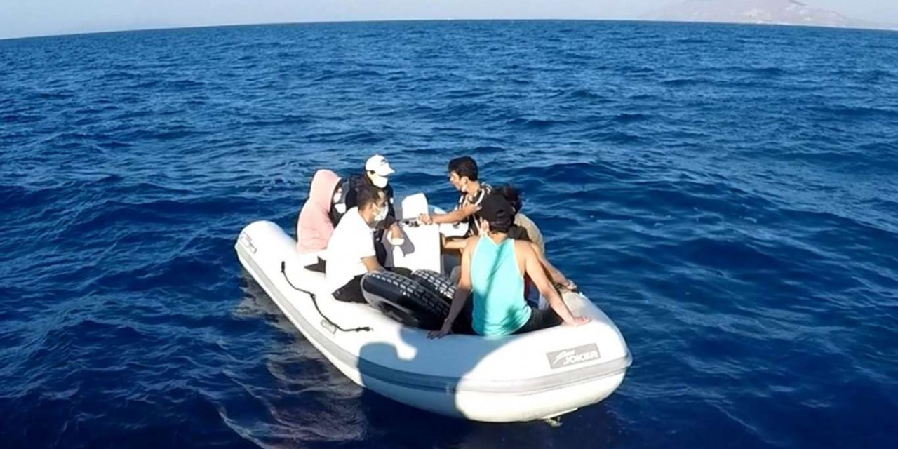Muğla açıklarında 7 düzensiz göçmen kurtarıldı