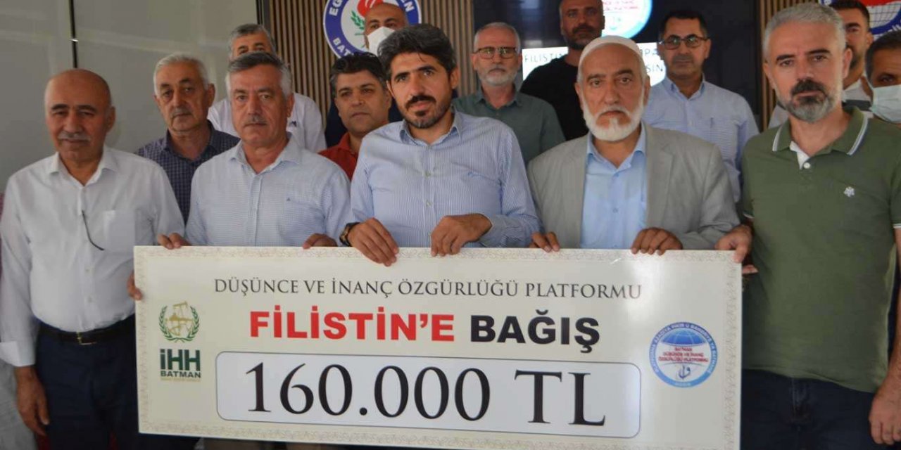 Batman'da STK'lar tarafından toplanan nakdi yardımlar Filistin'e gönderildi