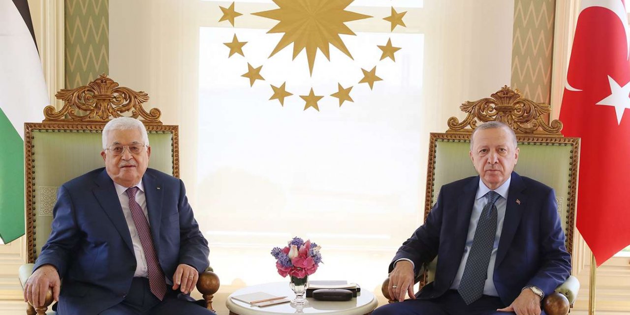 Cumhurbaşkanı Erdoğan Filistin Devlet Başkanı Abbas ile görüştü