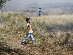 Mayınlı bölgede yangın çıktı