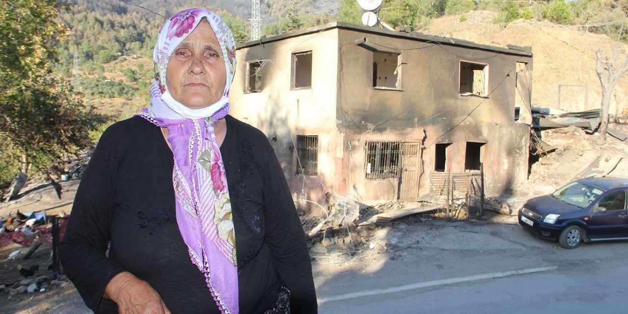 Orman yangınında 47 yıllık evi kullanılamaz hale geldi