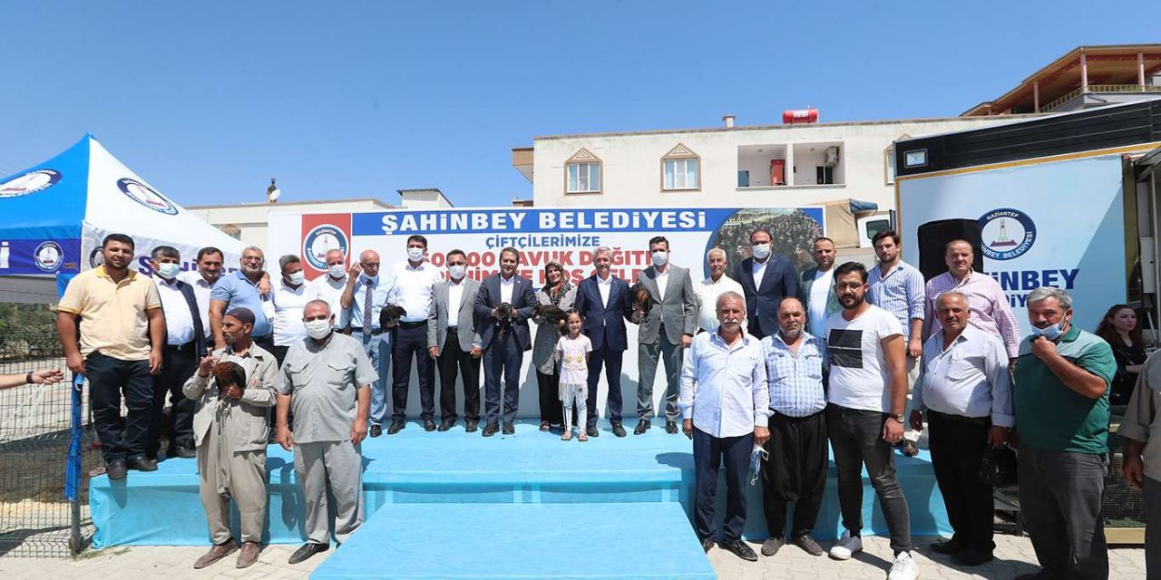 Gaziantep’te vatandaşlara ücretsiz tavuk dağıtıldı
