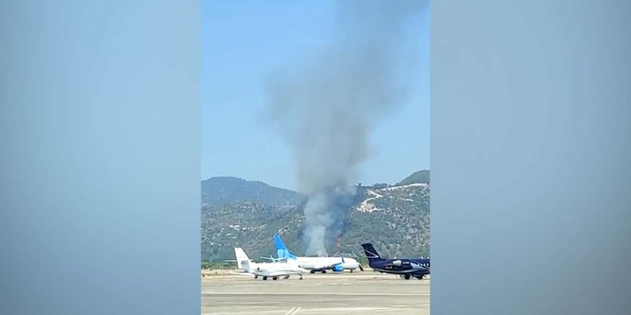 Dalaman'da yangın nedeniyle tedbir amaçlı uçuşlar durduruldu