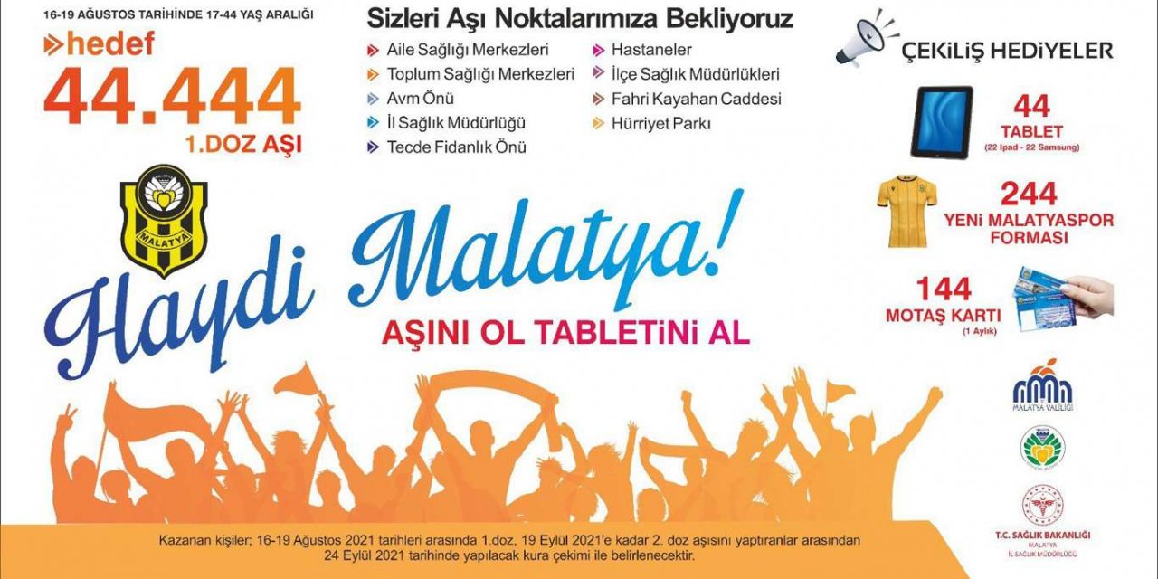 Malatya’da ödüllü aşı kampanyası