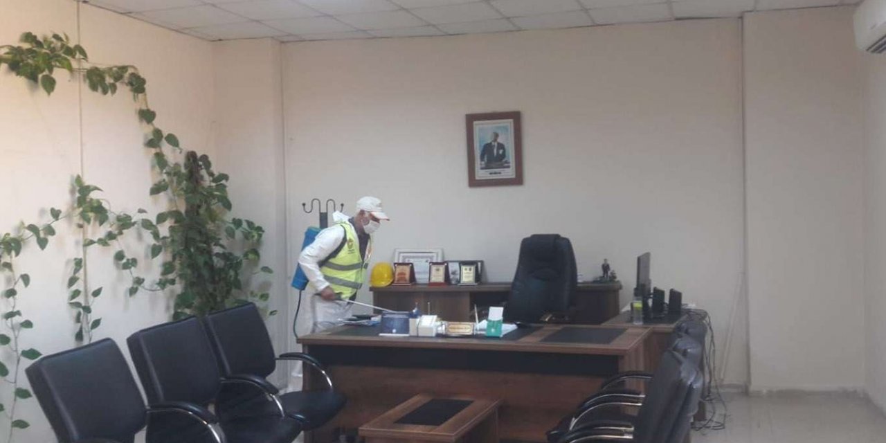 Viranşehir'de ortak kullanım alanları dezenfekte edildi