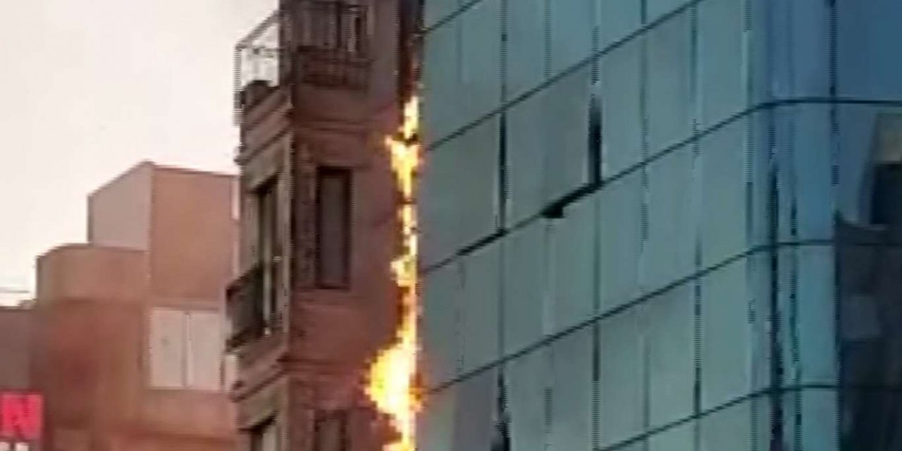 Taksim'de bir binada yangın çıktı