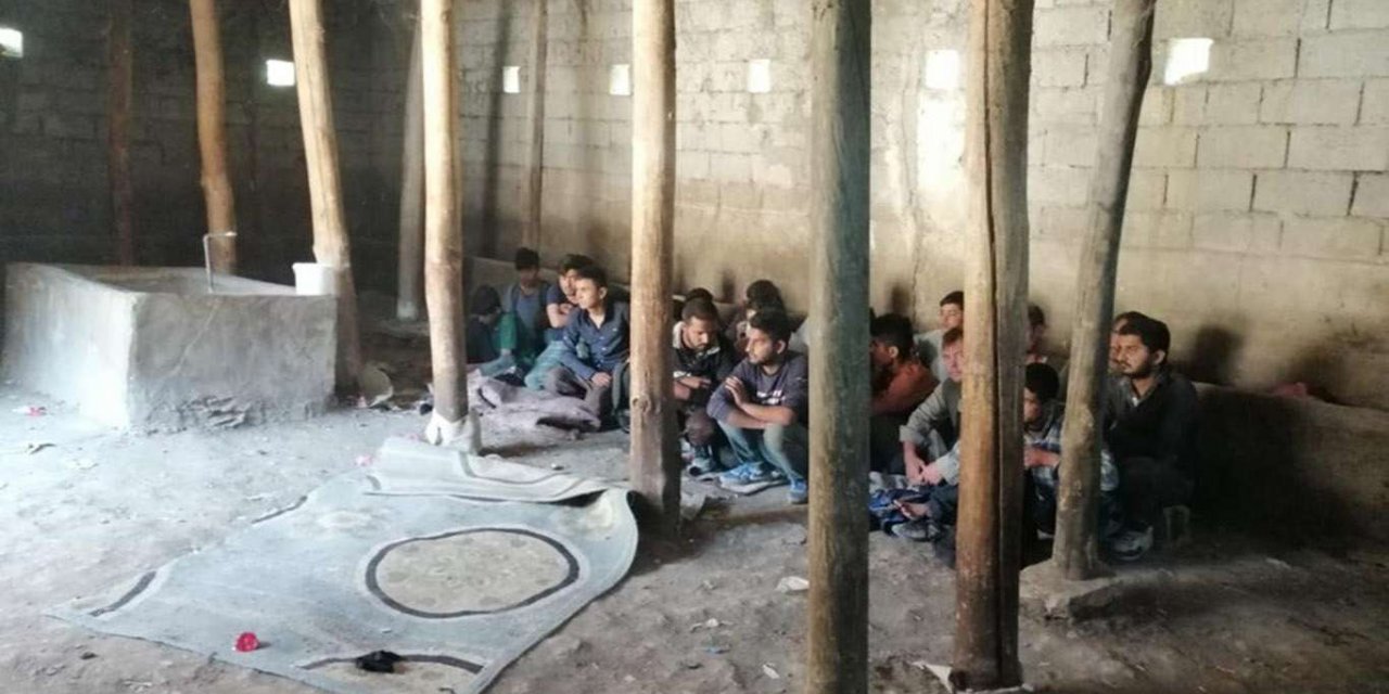 Ahırlara saklanmış 42 düzensiz göçmen yakalandı