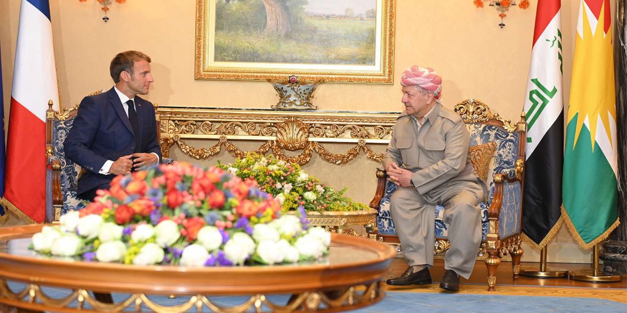 Mesûd Barzanî pêşwaziya Serokê Fransayê kir