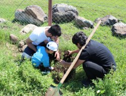 Üniversite öğrencileri köyleri yeşillendirdi