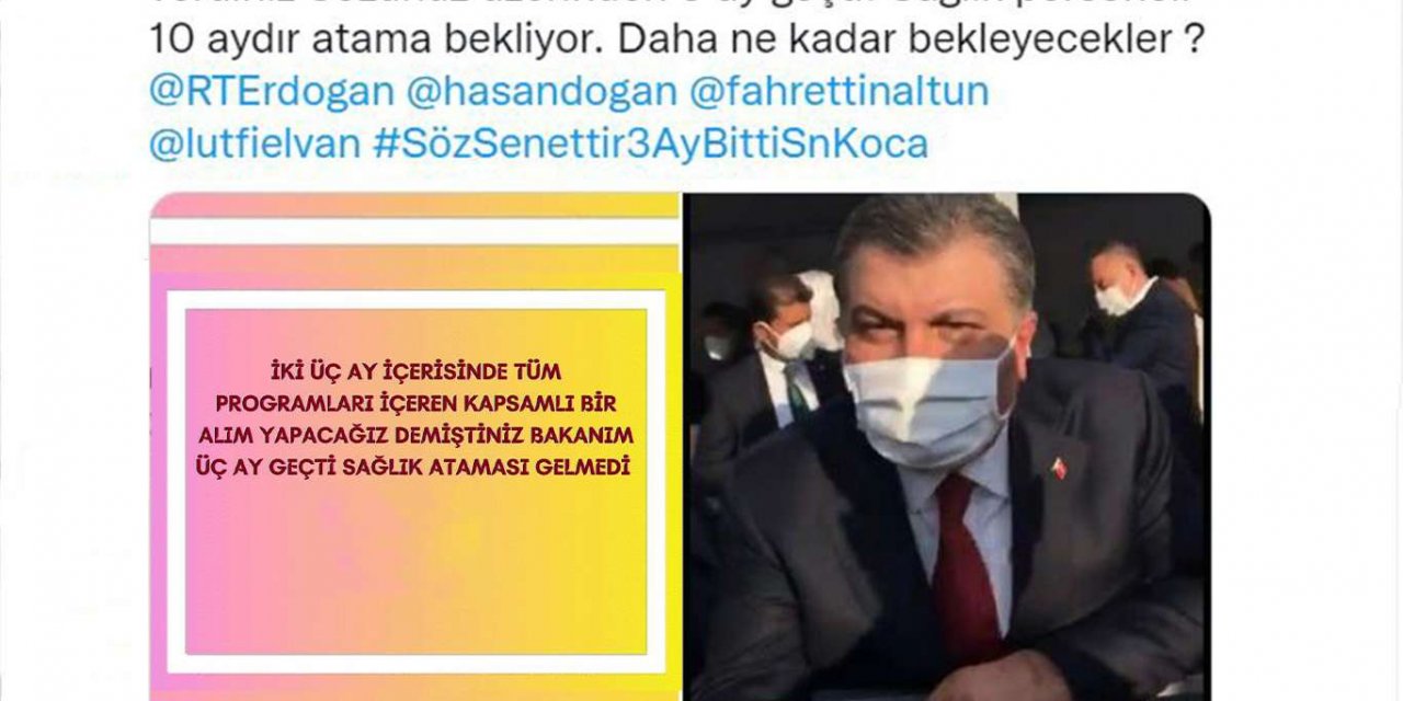 Sağlıkçılardan Bakan Koca'ya sosyal medyadan atama çağrısı