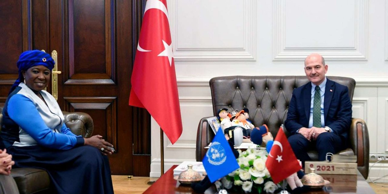 Bakan Soylu BM Nüfus Fonu Yardımcı Yönetici Direktörü Keita'yı kabul etti