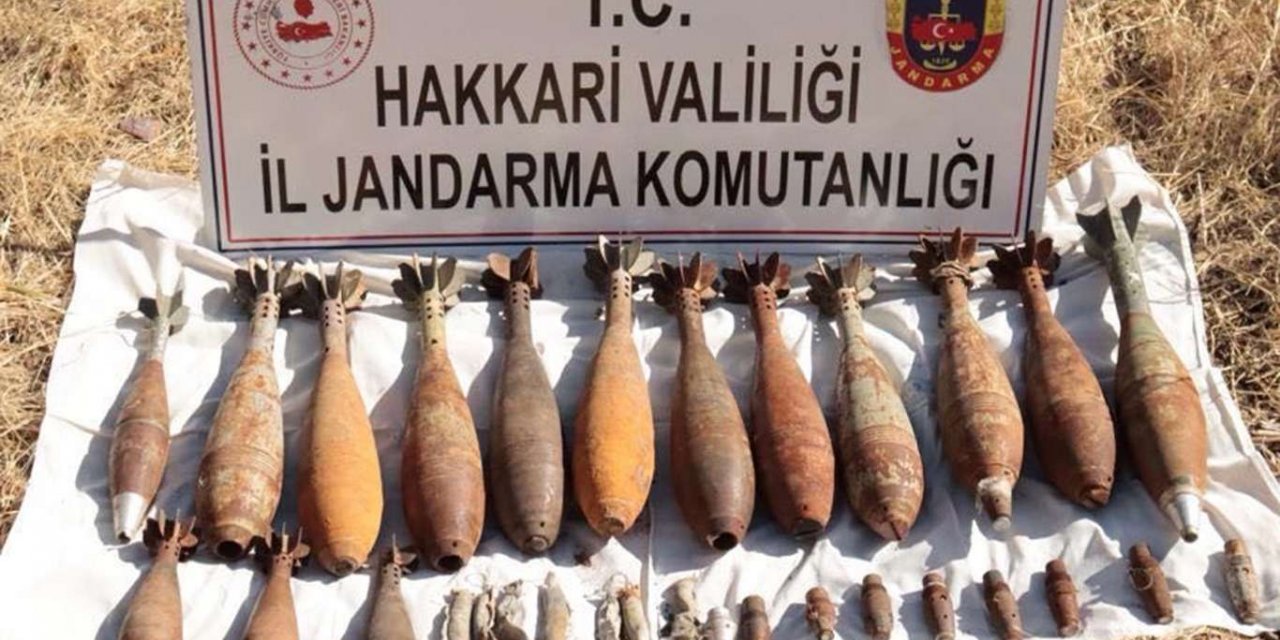 Hakkari'de araziye gizlenmiş havan mühimmatı bulundu