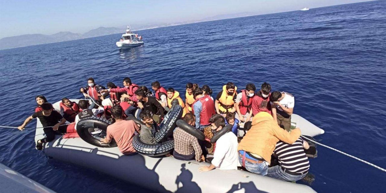 Muğla'da 57 düzensiz göçmen kurtarıldı