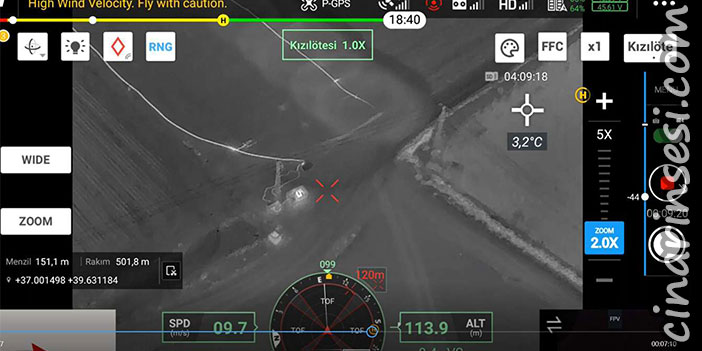 Dicle Elektrik gece görüşlü drone ile kaçak elektrik tespiti yapıyor