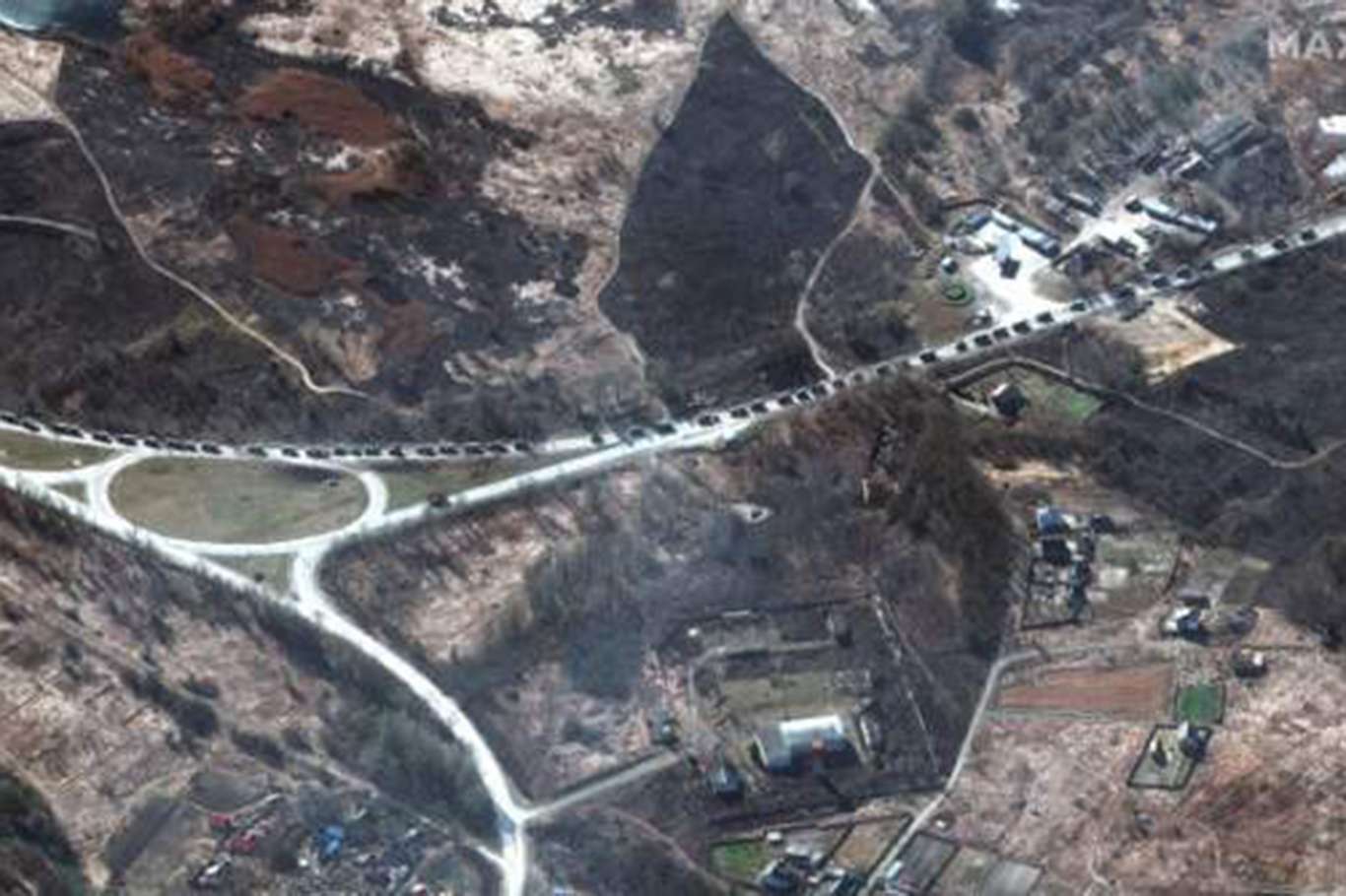67 kilometrelik Rus konvoyu Kiev'e ilerliyor