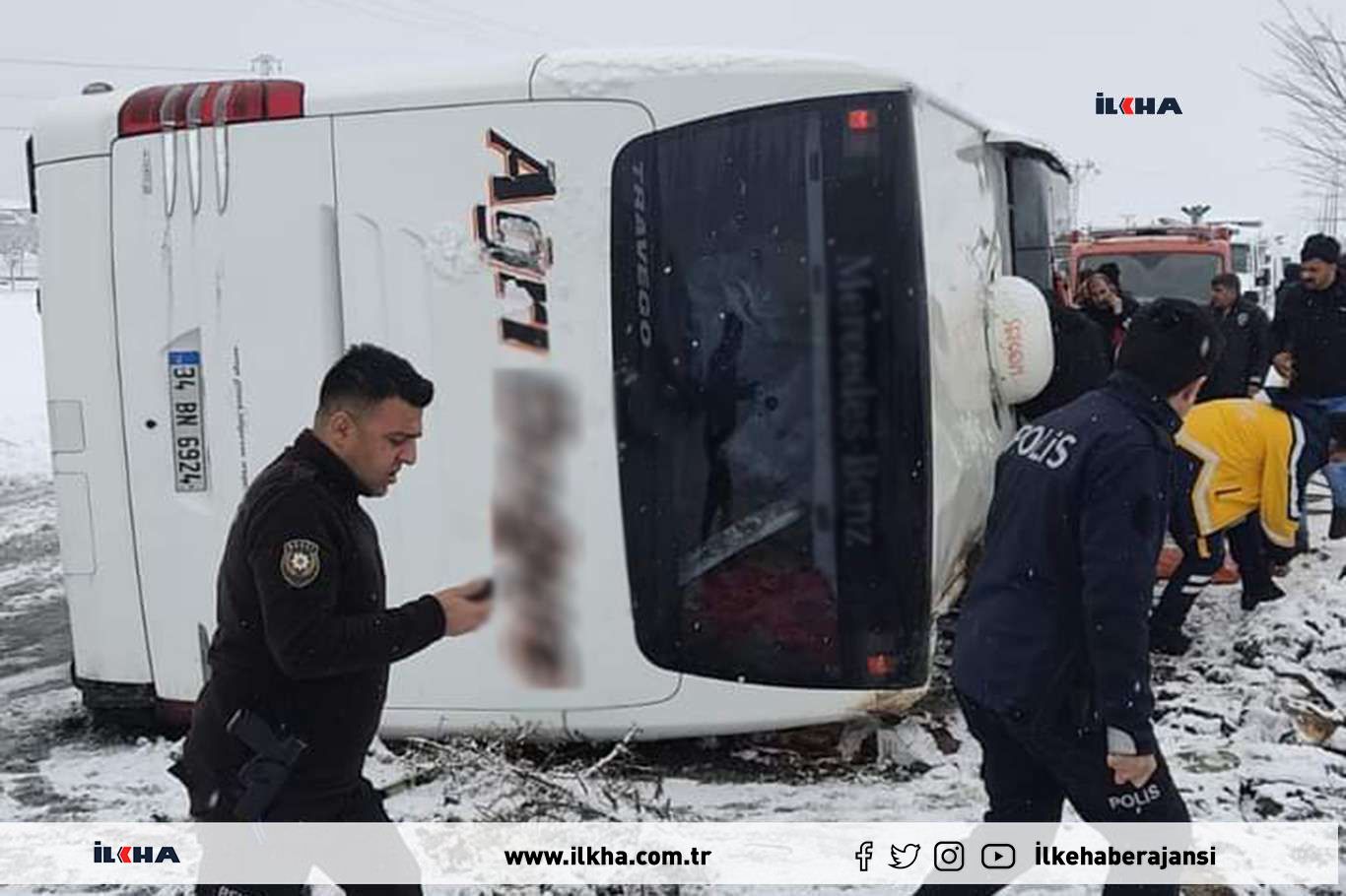 Li Agirîyê otobûs qelibî: 13 birîndar