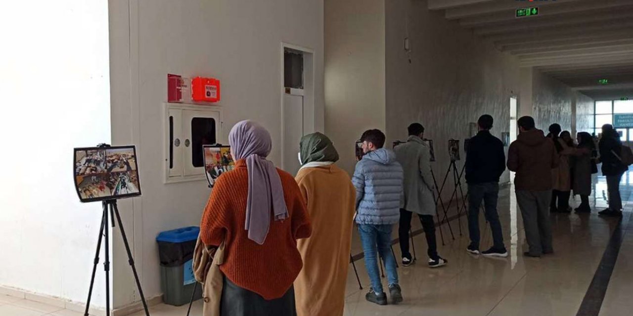 Dünya Mustazaflar Haftası kapsamında Dicle Üniversitesinde resim sergisi açıldı