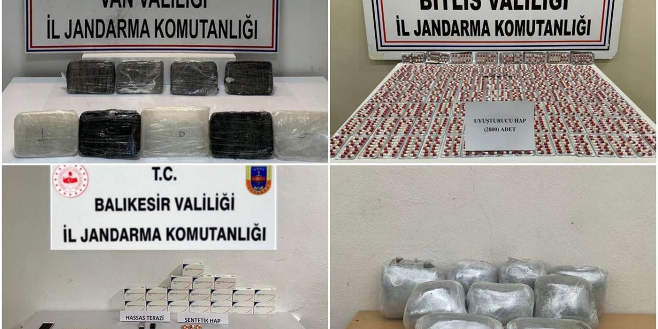 4 ilde uyuşturucu operasyonu: 30 kilogram uyuşturucu ele geçirildi