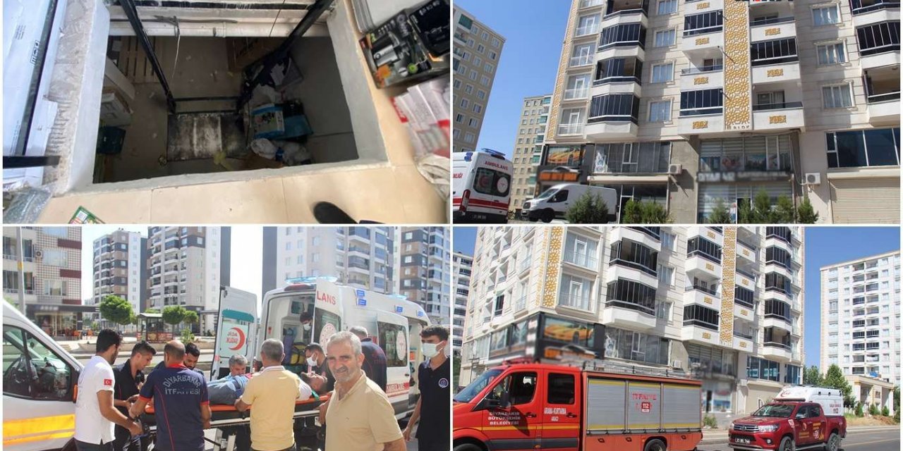 Diyarbakır Laleş Bulvarında yük asansörünün halatı koptu: 2 kişi yaralandı