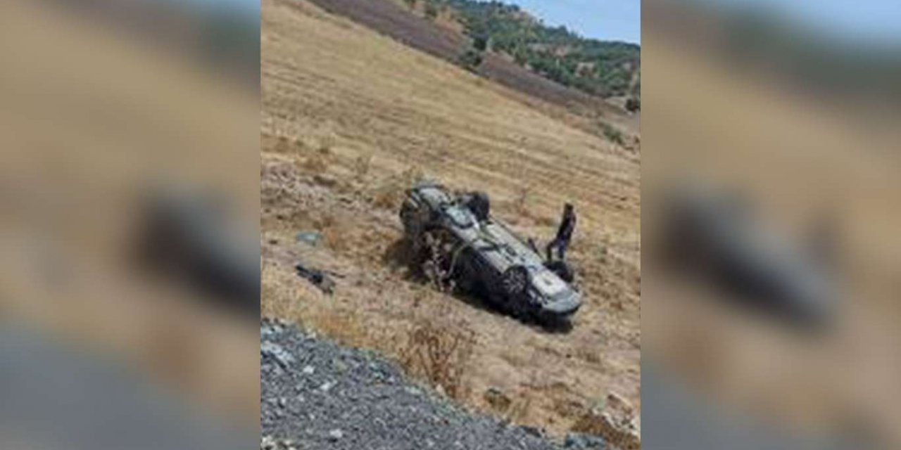 Diyarbakır Ergani-Çermik kara yolu Artuk Mahallesi mevkiinde araç şarampole yuvarlandı bir yaralı