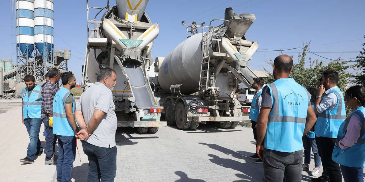 Diyarbakır'da beton mikserlerine denetim