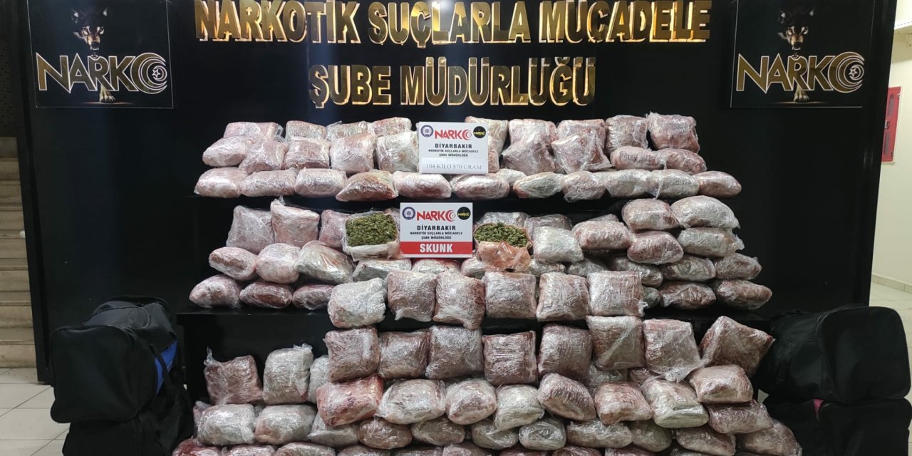 Diyarbakır'da 105 kilogram uyuşturucu ele geçirildi