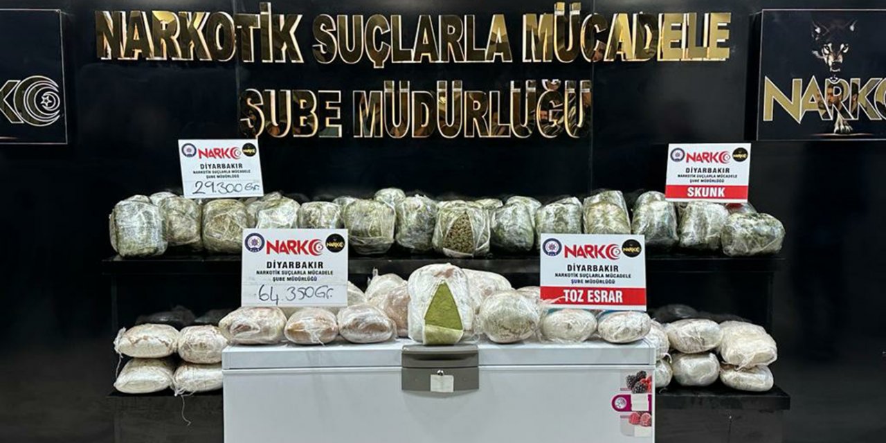 Diyarbakır'da derin dondurucuya zulalanmış 94 kilogram uyuşturucu ele geçirildi