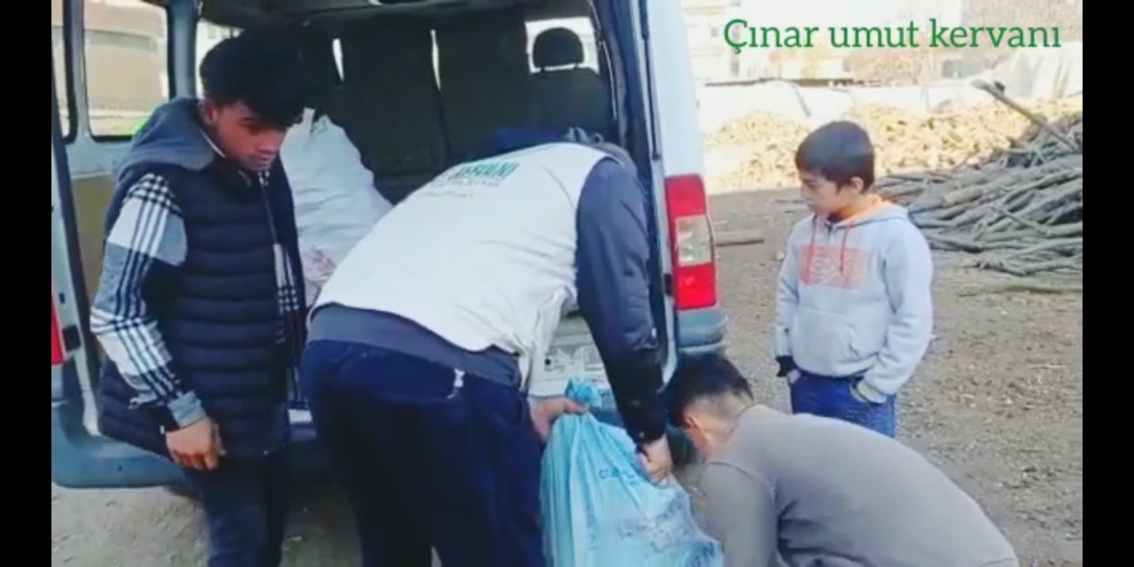 Umut Kervanı Vakfı Çınar Temsilciliğinden ihtiyaç sahibi aileye yardım