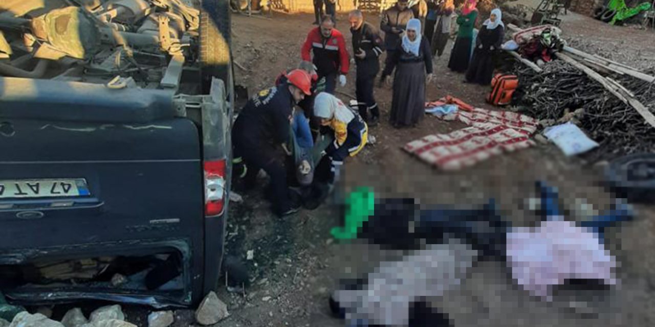 Mardin Ömerli-Midyat yolu Alıçlı köyü mevkiinde servis aracı devrildi: 6 ölü, 5 yaralı