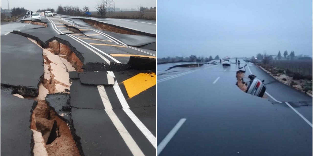 Hatay-Reyhanlı yolu deprem nedeniyle hasar gördü