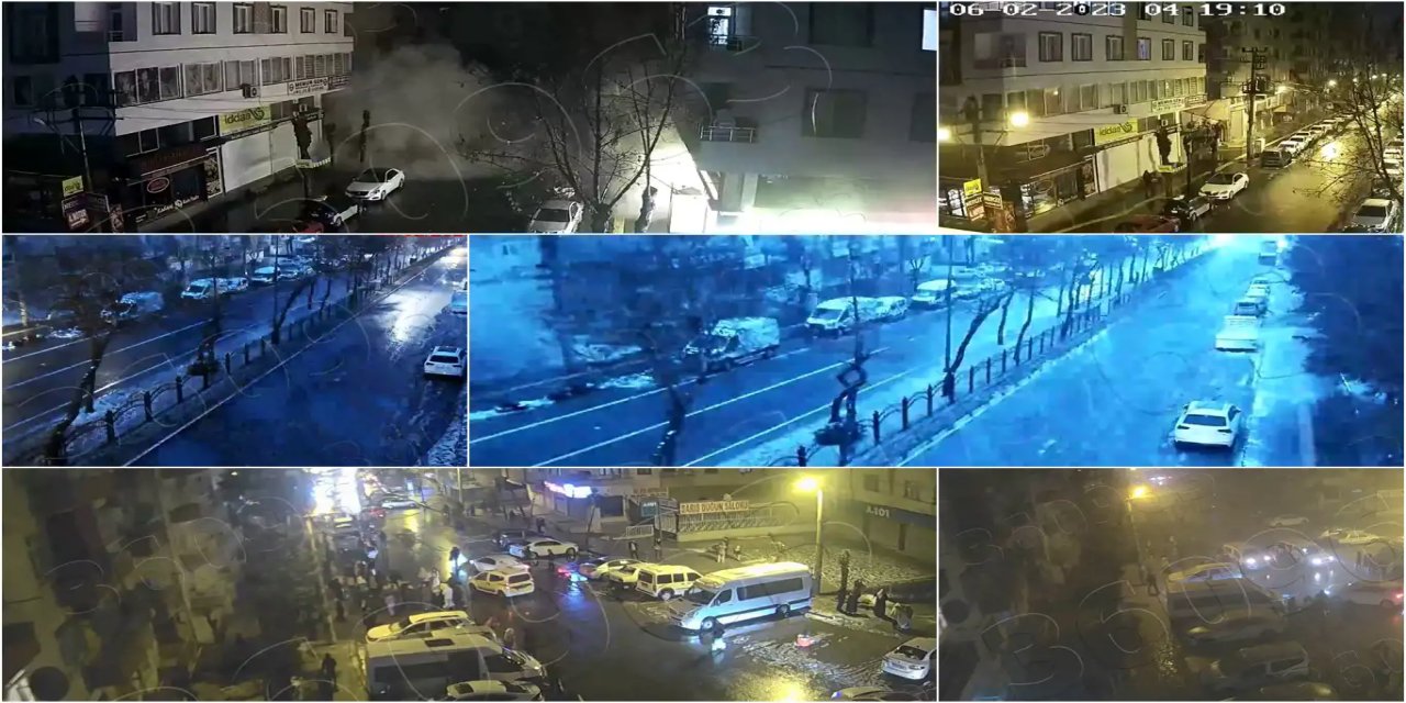 Diyarbakır'da depremde yıkılan binalar KGYS kameralarına yansıdı