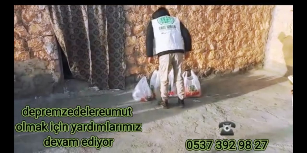 Umut Kervanı Vakfı Çınar Temsilciliğinden depremzedelere yardım