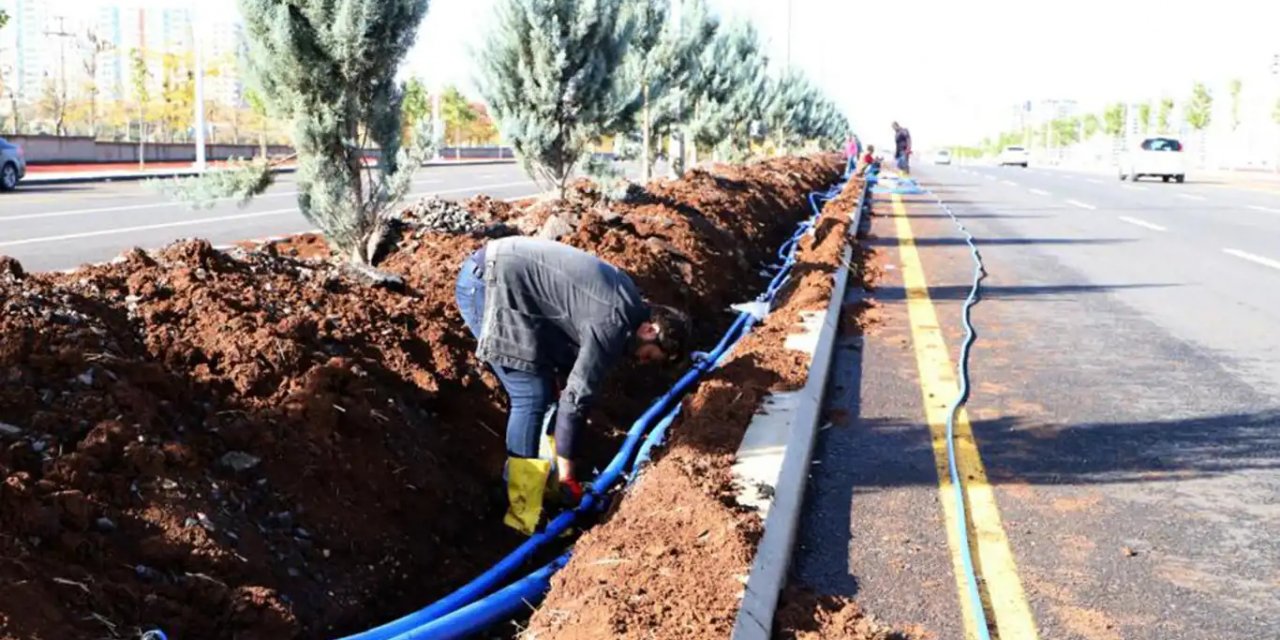 Diyarbakır'da yeşil alanların birçoğunda sulamalar, içme suyuyla değil sondaj sularıyla yapılıyor